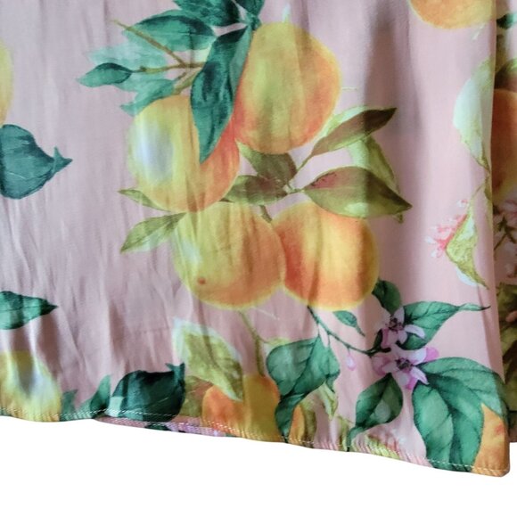 Joie Womens Large Sleeveless Lemon Print Blouse With Flutter Sleeves V-Neckline - Picture 5 of 14